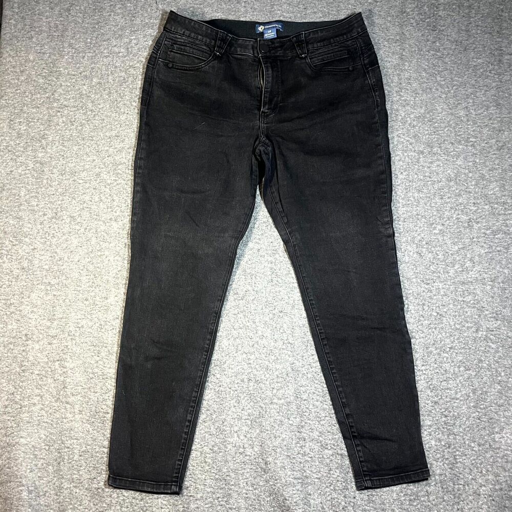 Democracy Jeans Womens 16 Black Skinny Ab Technology Stretch Denim Mom Preppy